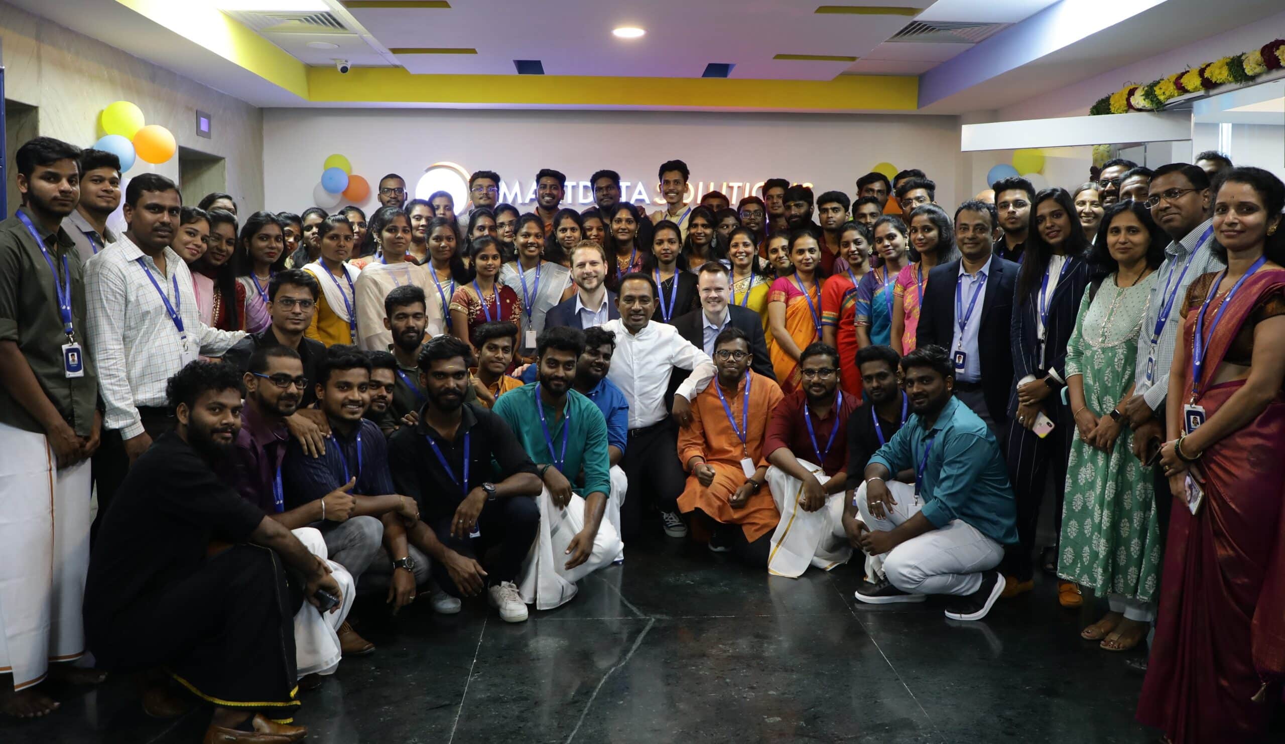 Smart Data Solutions leaders and staff gathered for a group photo at the Chennai center of excellence